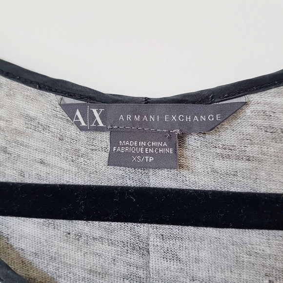 ARMANI EXCHANGE A/X Linen Tee Grey w/ Silk Trim XS - Picture 5 of 7